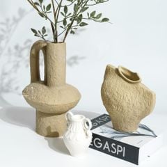 Bình Hoa Gốm Wabi Sabi Nâu Cổ Daigo