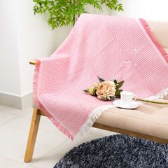 Thảm Phủ Sofa Dập Caro Vuông Màu Đơn Sắc Phủ Ghế