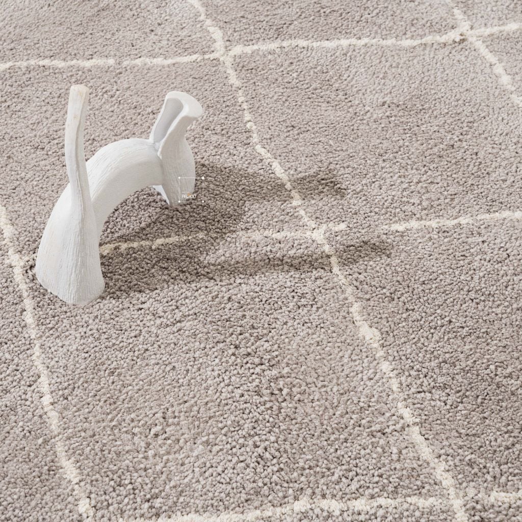 Thảm Lông Sợi Ngắn Thổ Nhĩ Kỳ Dệt Sợi In Caro Xéo