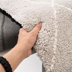 Thảm Lông Sợi Ngắn Thổ Nhĩ Kỳ Dệt Sợi In Caro Xéo