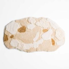 Thảm Lông Len Dệt Thủ Công Décor Chân Giường Họa Tiết Nâu Be