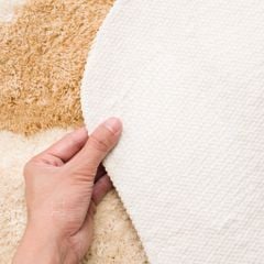 Thảm Lông Len Dệt Thủ Công Décor Chân Giường Họa Tiết Nâu Be