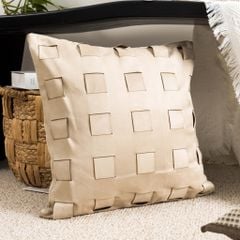 Vỏ Gối Tựa Trang Trí Sofa Da Nâu Phối Màu Wabi Sabi