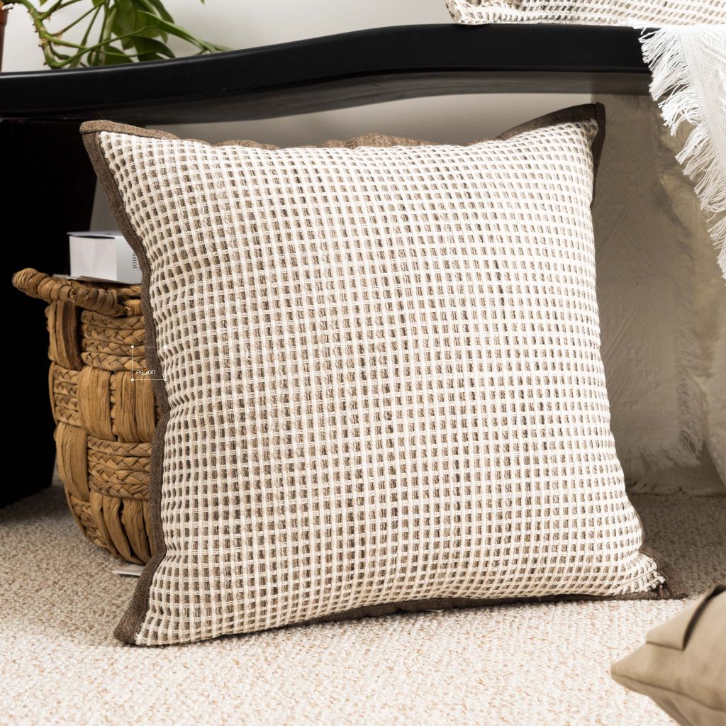 Vỏ Gối Tựa Trang Trí Sofa Da Nâu Phối Màu Wabi Sabi
