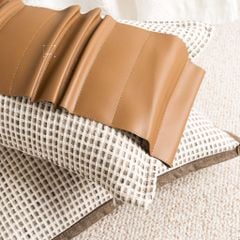 Vỏ Gối Tựa Trang Trí Sofa Da Nâu Phối Màu Wabi Sabi