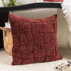 Vỏ Gối Sofa Cao Cấp Trang Trí Giường Ngủ Tông Đỏ Rượu