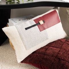 Vỏ Gối Sofa Cao Cấp Trang Trí Giường Ngủ Tông Đỏ Rượu