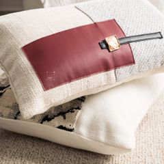 Vỏ Gối Sofa Cao Cấp Trang Trí Giường Ngủ Tông Đỏ Rượu