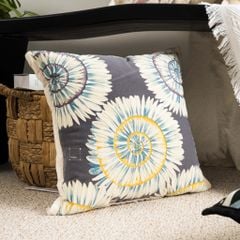 Vỏ Gối Tựa Lưng Sofa Nhung Dập Lazer Hoa
