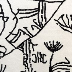 Thảm Lông Sợi Ngắn Alice Họa Tiết Abstract Trắng Đen