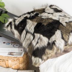 Vỏ Gối Tựa Sofa Lông Phối Caro Hàng Thiết Kế Hiện Đại