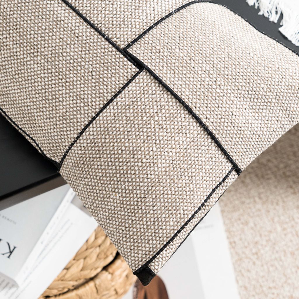 Vỏ Gối Tựa Sofa Lông Phối Caro Hàng Thiết Kế Hiện Đại