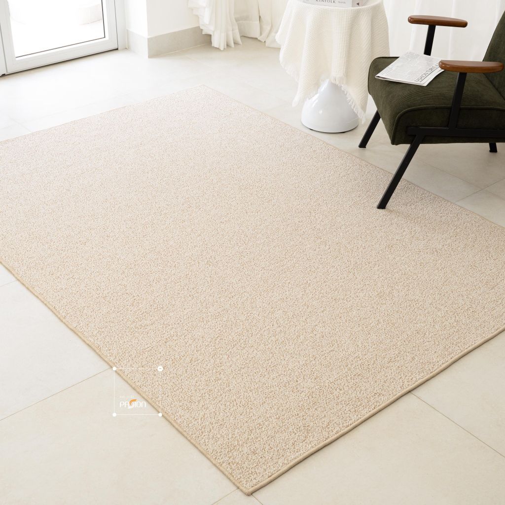 Thảm Lông Sợi Dệt Sợi Đan Kells Tông Nâu Trắng Phong Cách Mộc