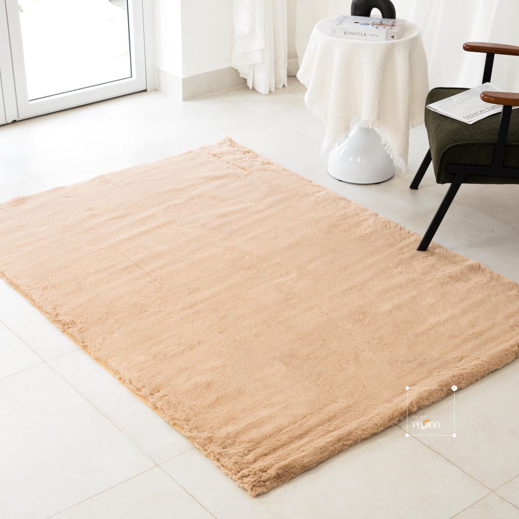 Thảm Lông Thỏ Sợi Lông Sát Mềm Mại Đế Canvas Thảm Trang Trí Cao Cấp