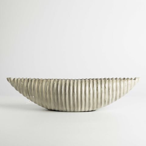 Chậu Cắm Hoa Dạng Khay Hình Vỏ Sò Gợn Sóng Bạc Sang Trọng