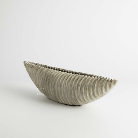 Chậu Cắm Hoa Dạng Khay Hình Vỏ Sò Gợn Sóng Bạc Sang Trọng