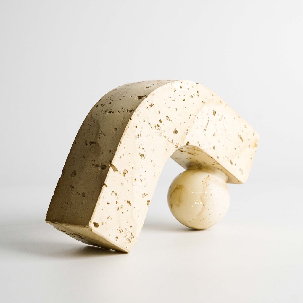 Tượng Décor Phong Cách Wabi Sabi Quả Bóng Tròn Chữ V