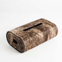 Hộp Khăn Giấy Ăn Thép Không Gỉ Phối Lông Sang Trọng