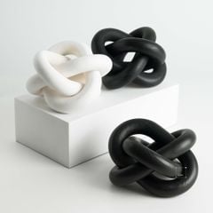 Đồ Decor Để Bàn Khối Tròn Gỗ 3 Vòng Dây Chuyền