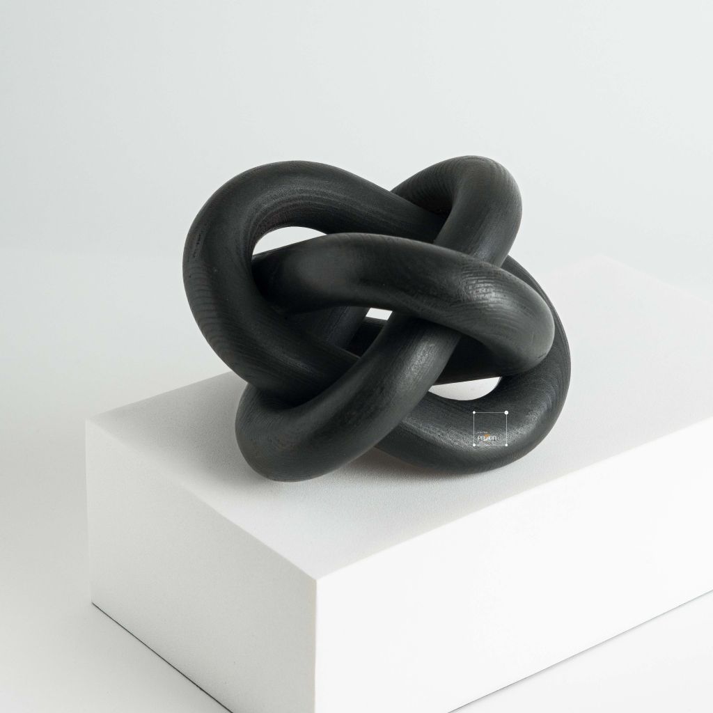 Đồ Decor Để Bàn Khối Tròn Gỗ 3 Vòng Dây Chuyền