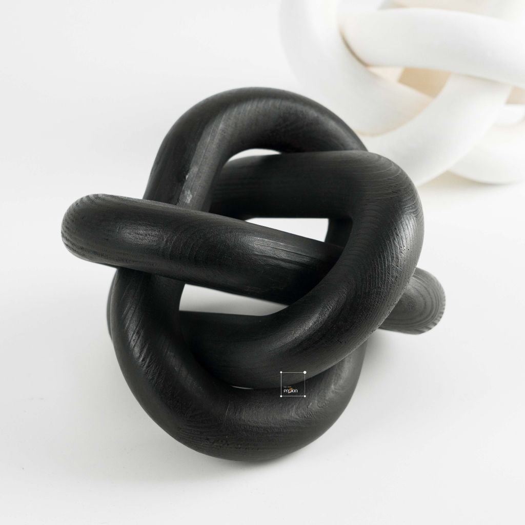 Đồ Decor Để Bàn Khối Tròn Gỗ 3 Vòng Dây Chuyền