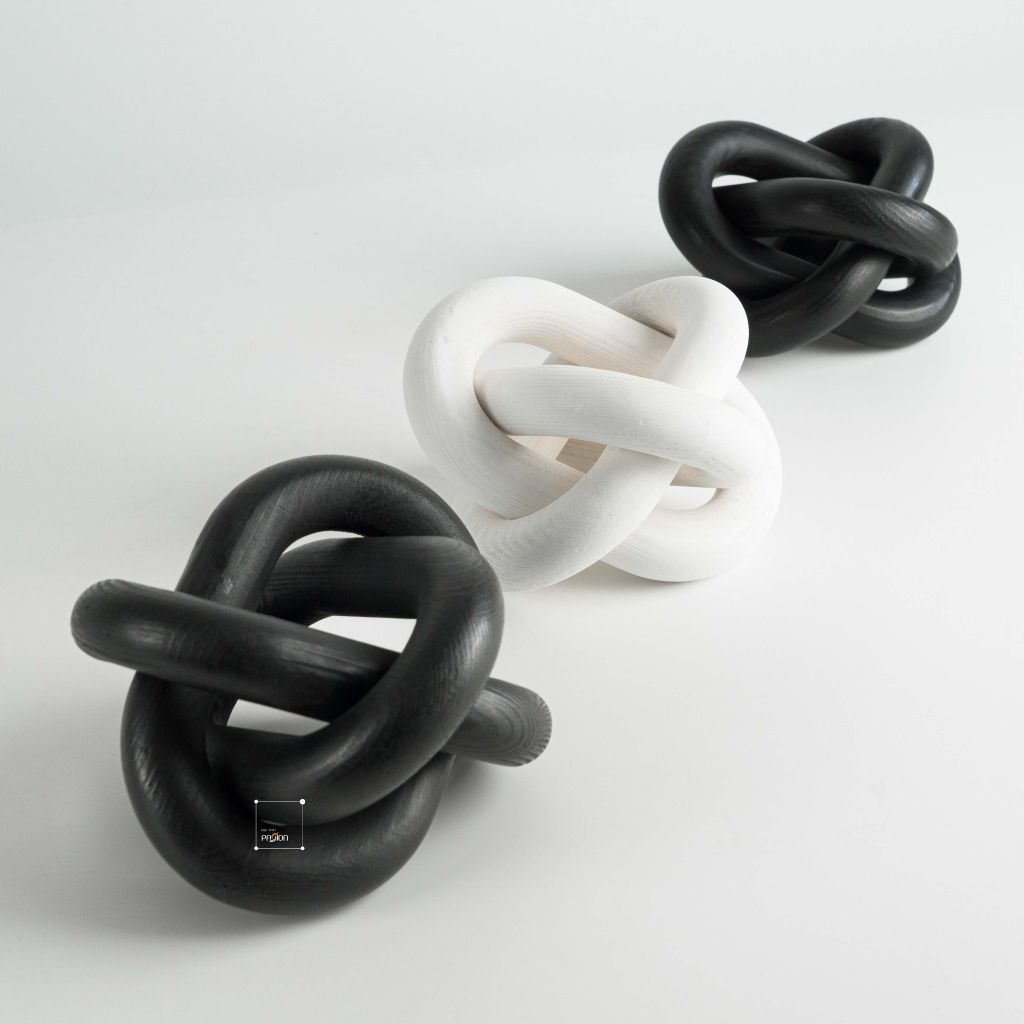 Đồ Decor Để Bàn Khối Tròn Gỗ 3 Vòng Dây Chuyền