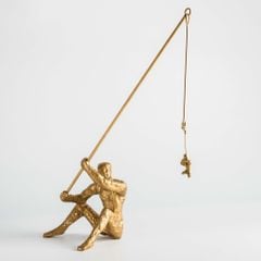 Tượng Ngồi Câu Cá Trừu Tượng Hiện Đại