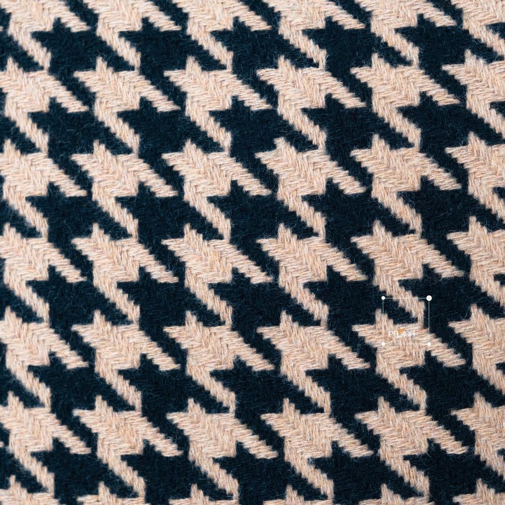 Gối Tựa Lưng Lông Len Dệt Họa Tiết Houndstooth