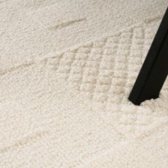 Thảm Trải Sàn Phong Cách Màu Trắng Bắc Âu Sợi Dệt Chống Thấm Caro Vuông