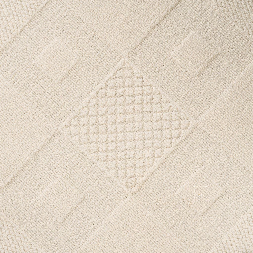 Thảm Trải Sàn Phong Cách Màu Trắng Bắc Âu Sợi Dệt Chống Thấm Caro Vuông