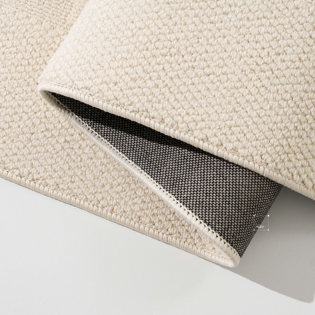 Thảm Trải Sàn Phong Cách Màu Trắng Bắc Âu Sợi Dệt Chống Thấm Caro Vuông