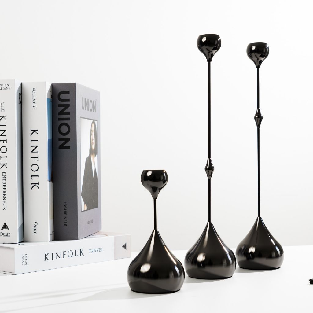 Set 3 Chân Đế Nến Để Bàn Tiệc Kim Loại Cao Cấp