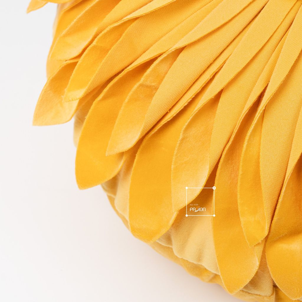 Vỏ Gối Tròn Tựa Lưng Sofa Đính Hoa Hướng Dương Sang Trọng