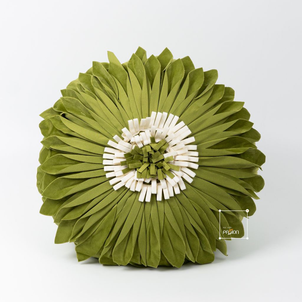 Vỏ Gối Tròn Tựa Lưng Sofa Đính Hoa Hướng Dương Sang Trọng