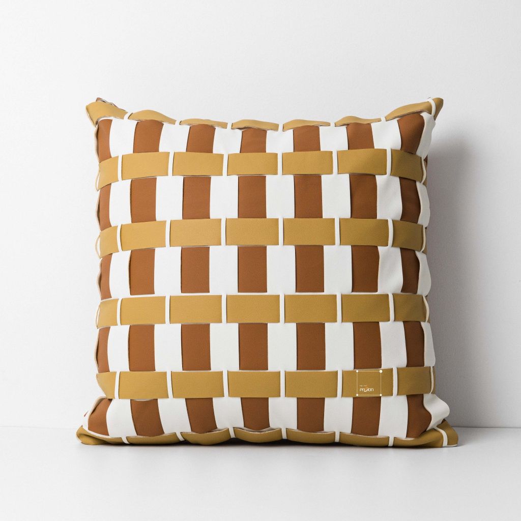 Vỏ Gối Tựa Lưng Jacquard Tông Nâu Sang Trọng