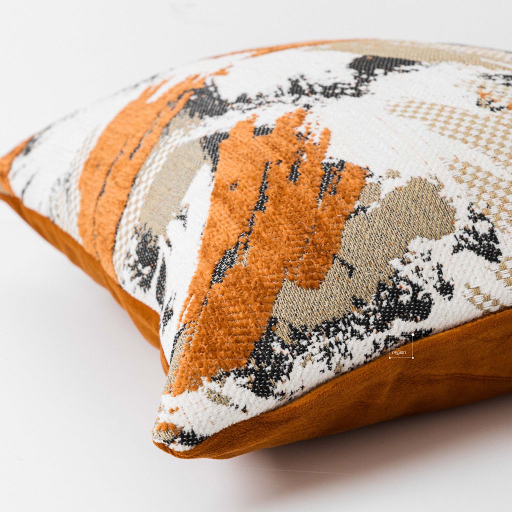 Vỏ Gối Tựa Lưng Jacquard Tông Nâu Sang Trọng