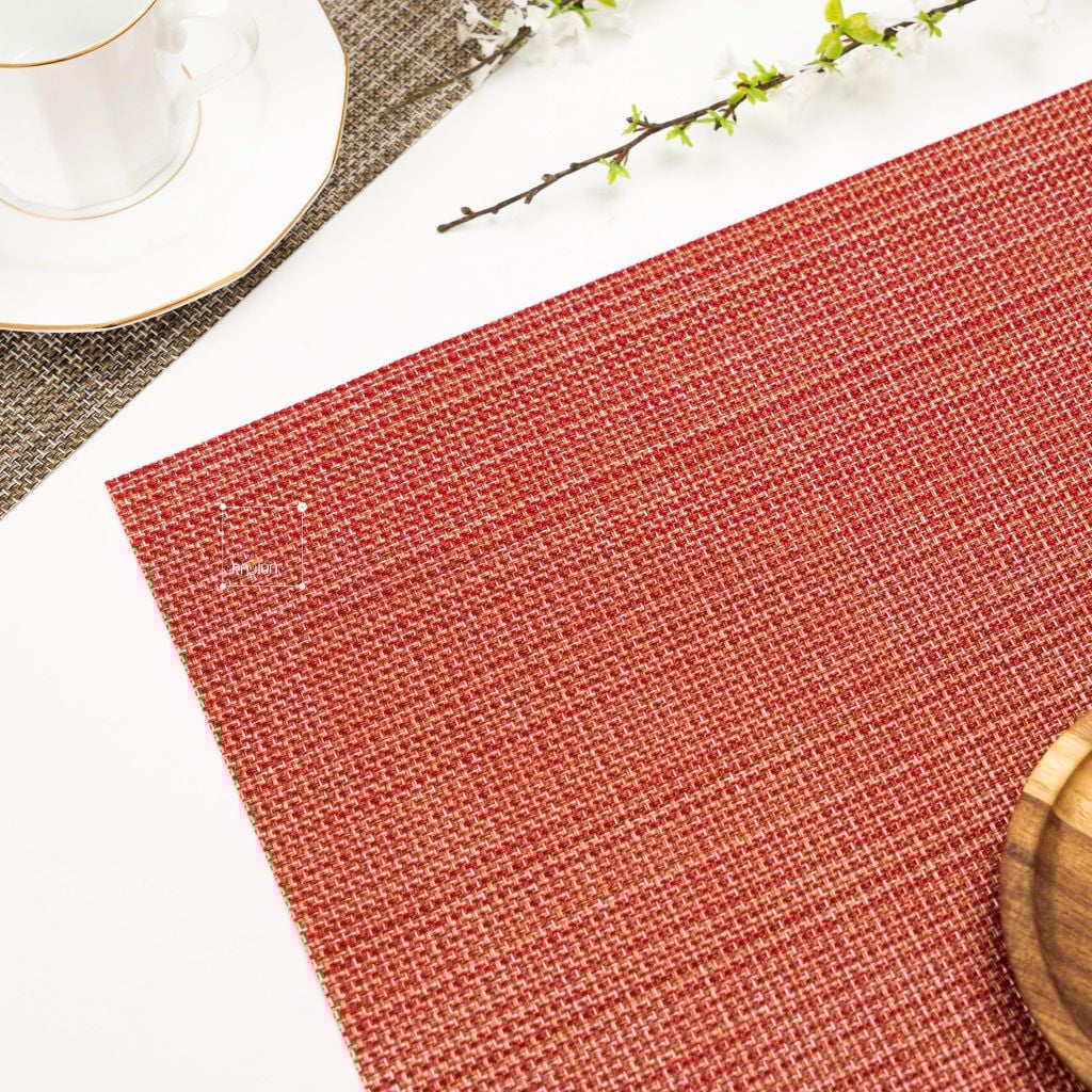 Tấm Lót Bàn Ăn Placemat PVC Phương Tây Cách Nhiệt Gân Trơn