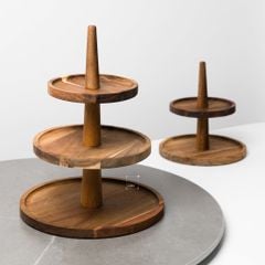 Kệ Khay Gỗ Để Bánh Trang Trí Bàn Tiệc Nhiều Tầng