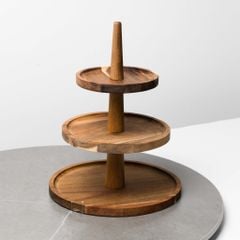 Kệ Khay Gỗ Để Bánh Trang Trí Bàn Tiệc Nhiều Tầng
