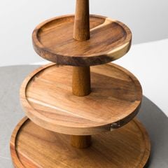 Kệ Khay Gỗ Để Bánh Trang Trí Bàn Tiệc Nhiều Tầng
