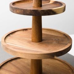 Kệ Khay Gỗ Để Bánh Trang Trí Bàn Tiệc Nhiều Tầng