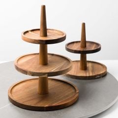Kệ Khay Gỗ Để Bánh Trang Trí Bàn Tiệc Nhiều Tầng