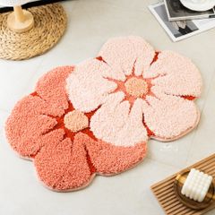 Thảm Lau Chân Lông Mềm Họa Tiết Hoa Núi Rừng
