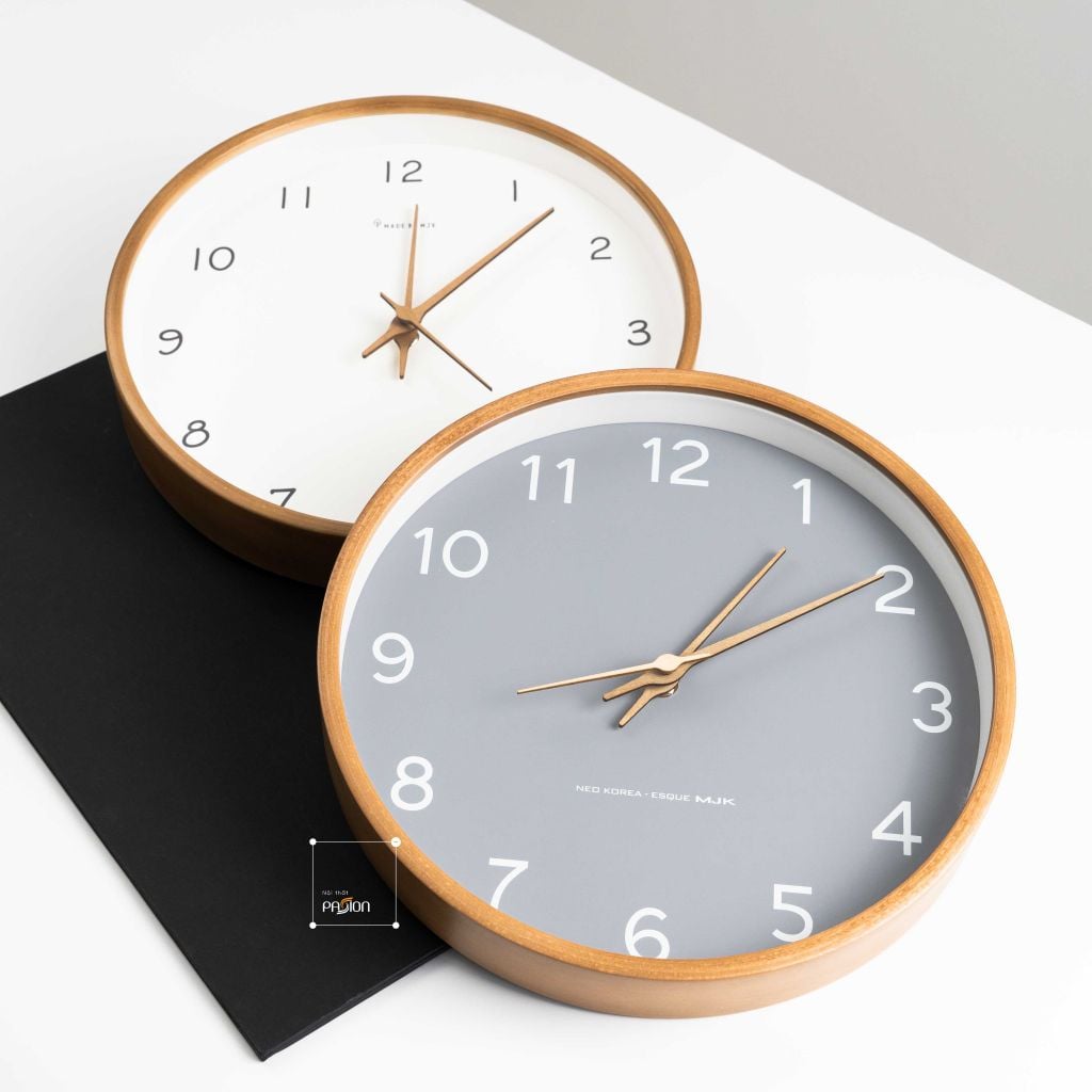 Đồng Hồ Treo Tường Gỗ Bắc Âu Kiểu Số Đơn Giản