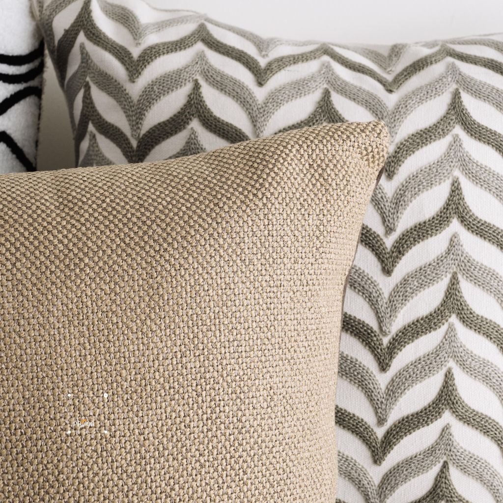 Set Vỏ Gối Tựa Lưng Phong Cách Nâu Be Tối Giản - Set 3