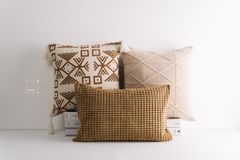 Set Vỏ Gối Tựa Lưng Phong Cách Nâu Be Tối Giản - Set 6