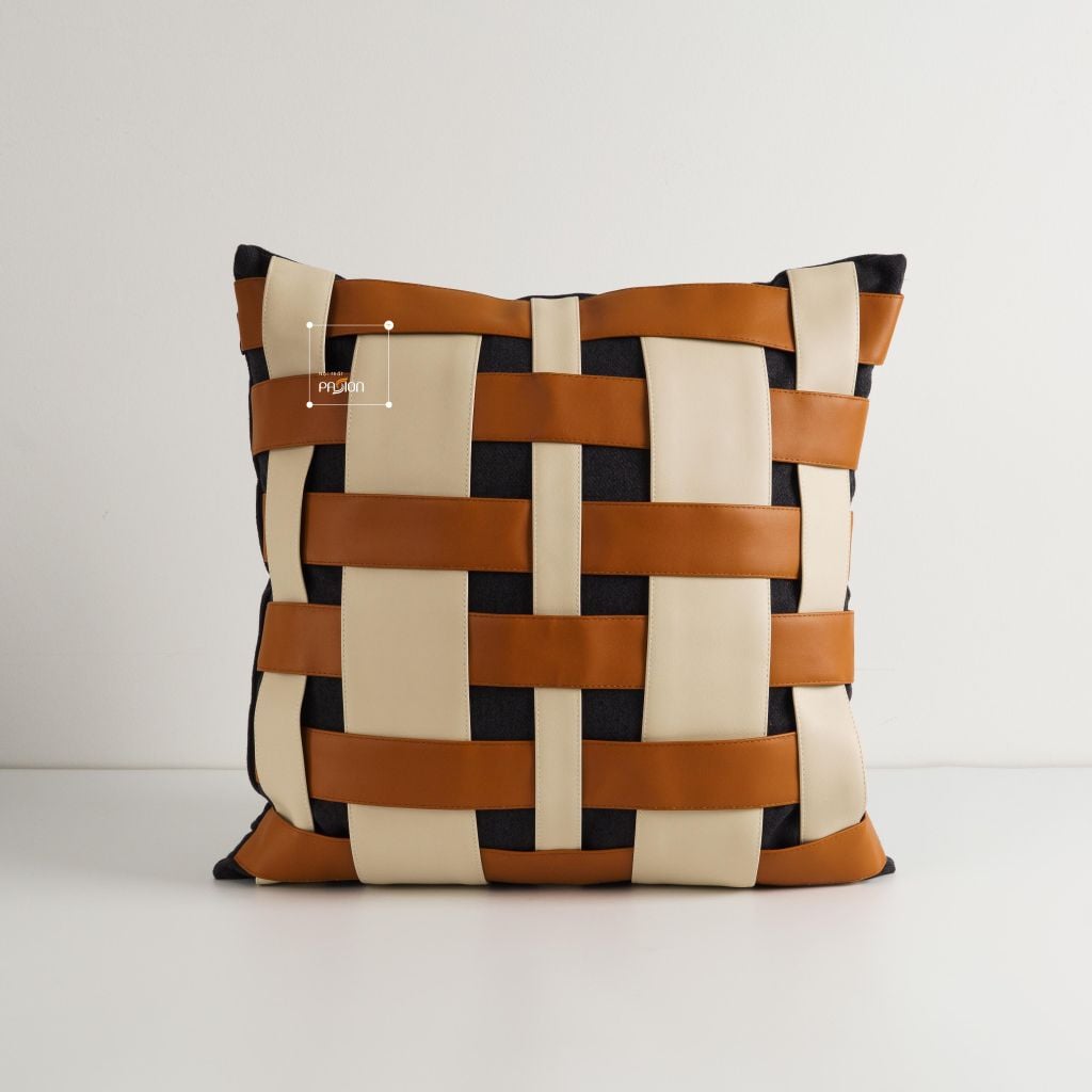 Set Vỏ Gối Tựa Lưng Phong Cách Nâu Be Tối Giản - Set 9