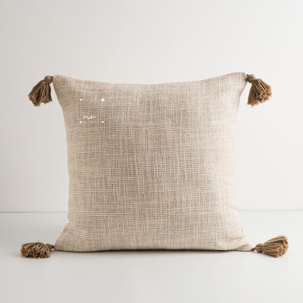 Set Vỏ Gối Tựa Lưng Phong Cách Nâu Be Tối Giản - Set 10