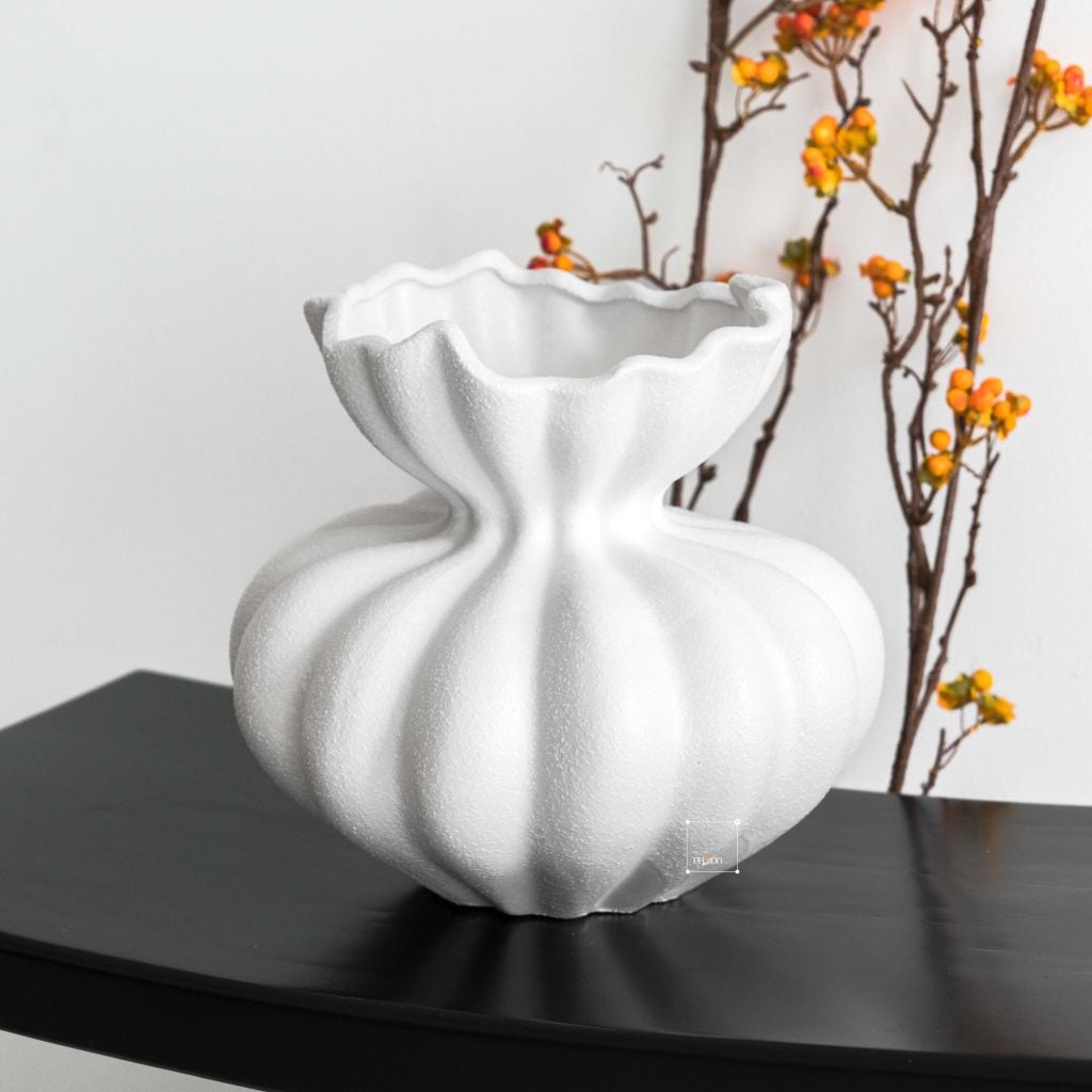 Bình Hoa Gốm Sứ Wabi Sabi Cổ Điển Hình Búp Hoa