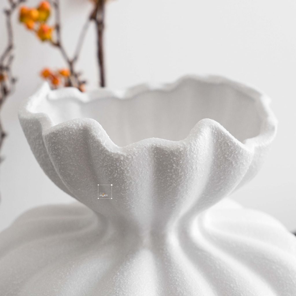 Bình Hoa Gốm Sứ Wabi Sabi Cổ Điển Hình Búp Hoa